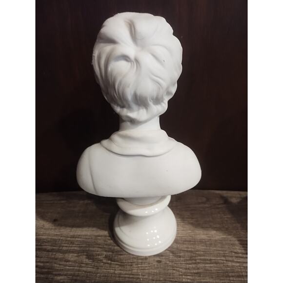 Pair Busts Girl Woman Andrea by Sadek Sculptures Made In Japan White Lot of 2 - Picture 8 of 12